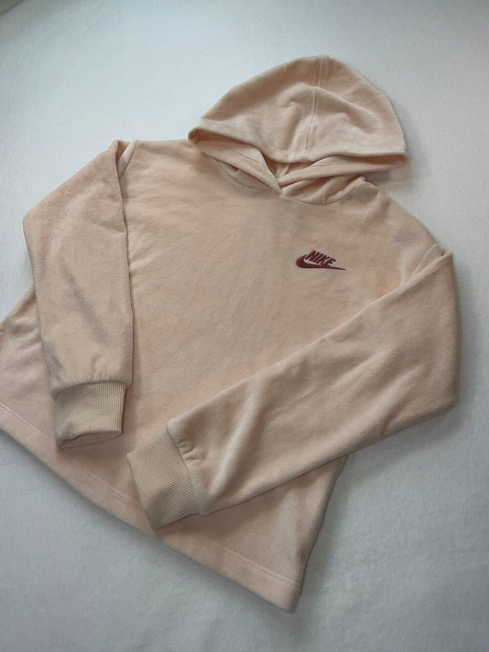 Nike Kids Fleece Hoodie – Peach – Size 6/7 – Excellent Condition